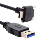 USB 3.1 Kabel 8 m Typ C Stecker zu 3.0 Typ A Stecker Schraube Winkel Schwarz | System-S