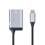 3in1 Adapter Mini DP 1.4 Buchse & 2x USB 3.1 Typ C Buchse zu Typ C Stecker Grau | System-S