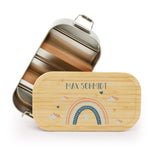 Brotdose mit Deckel für Kinder mit UV-Druck im "Regenbogen" Design