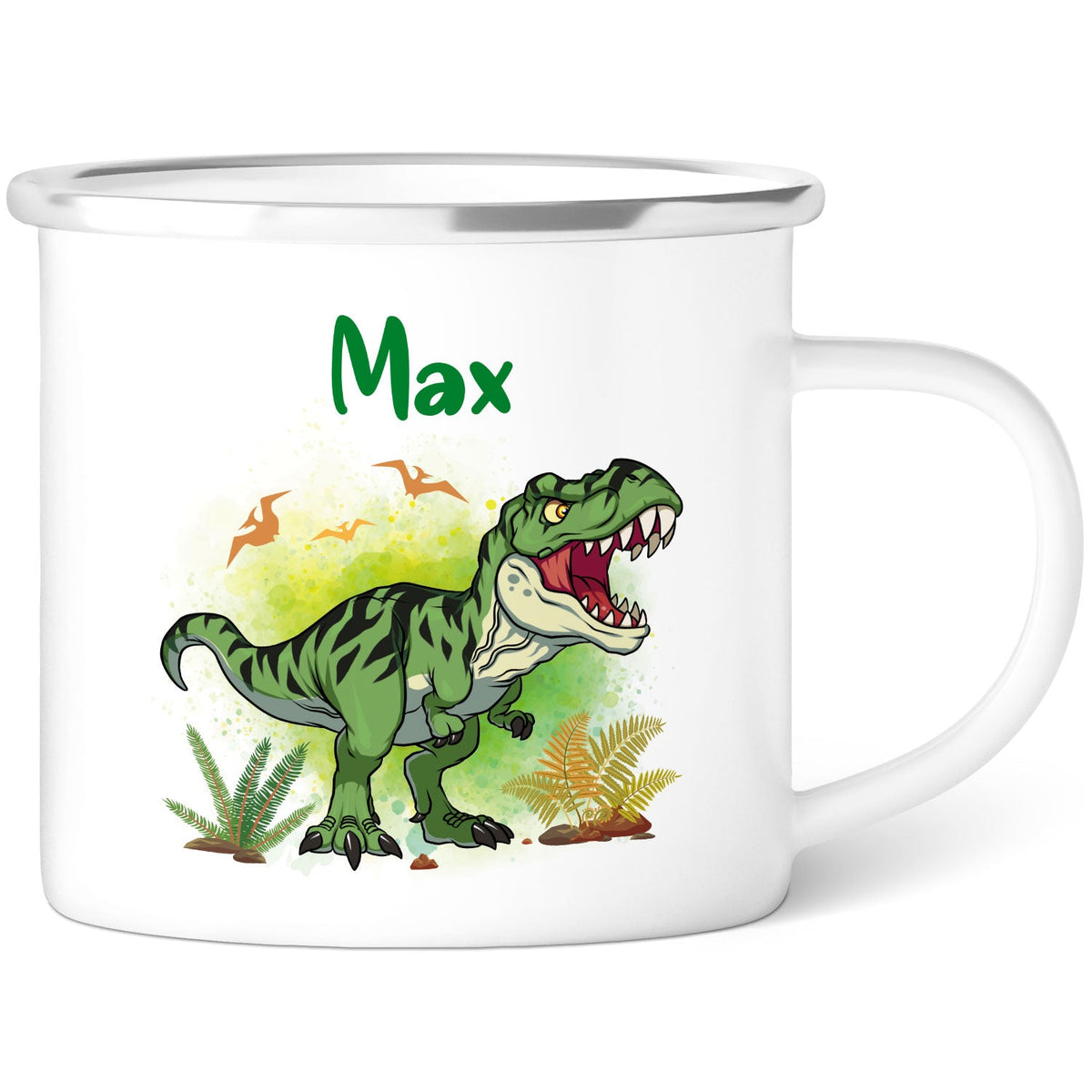 Emaille Tasse für Kinder - Personalisiert mit Namen & 8 liebevollen Motiven