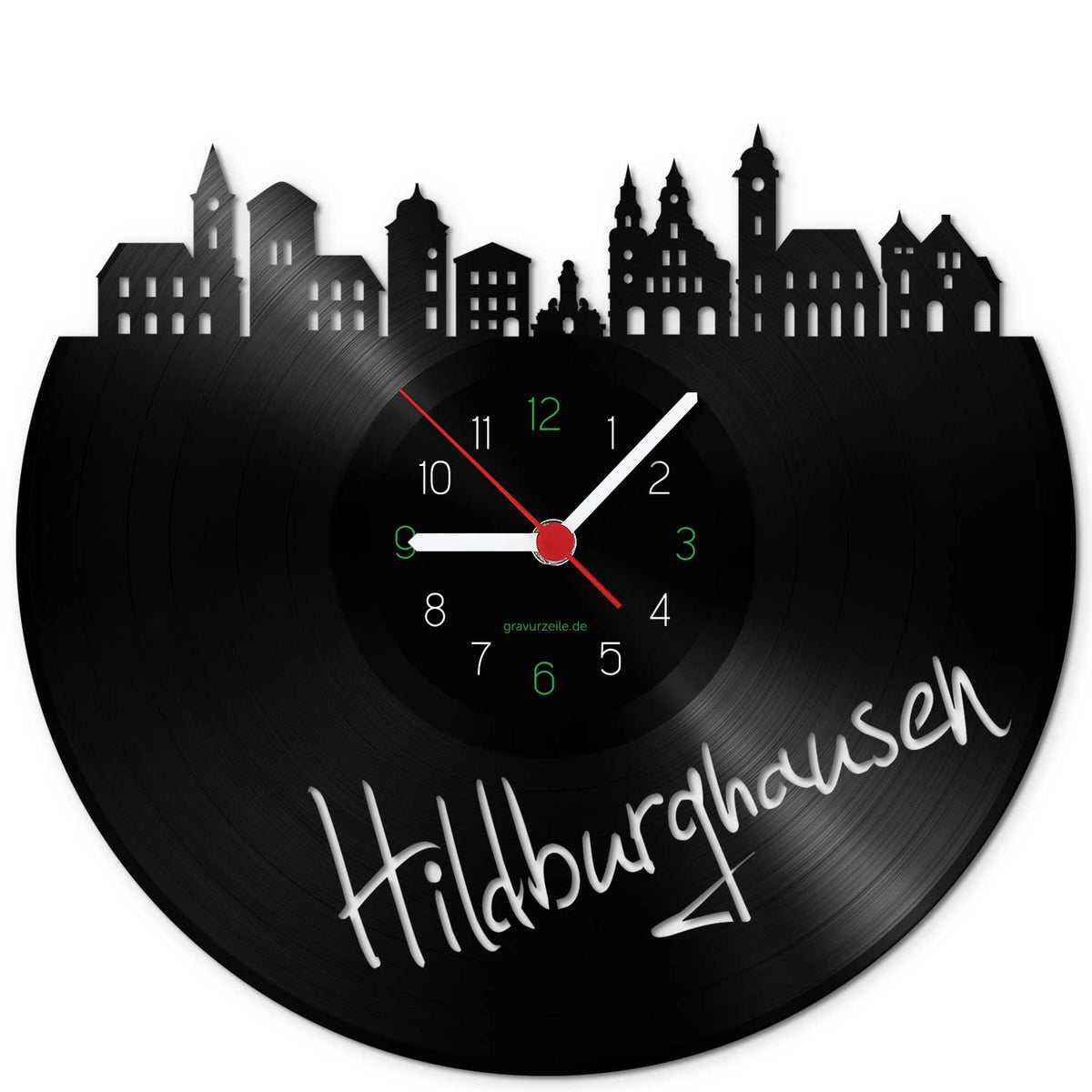 Wanduhr aus Vinyl Skyline Hildburghausen