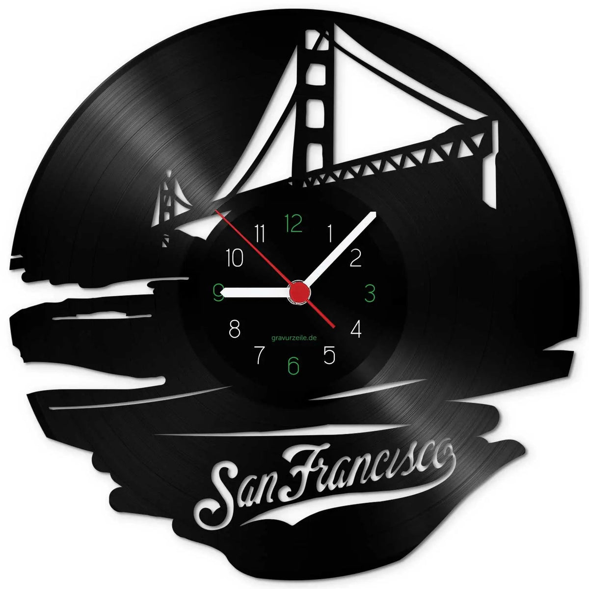 Wanduhr aus Vinyl San Francisco 2017