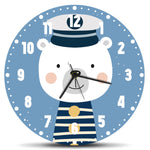 Wanduhr für Kinder im Eisbär Design - mit UV Druck