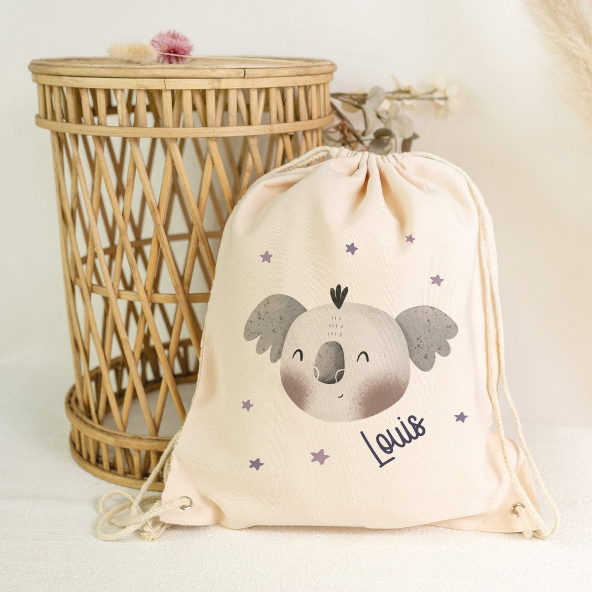 Turnbeutel mit Kindermotiv - Tierköpfe - für Kinder