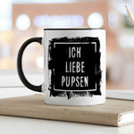 Bedruckte Tasse mit Spruch - "Ich Liebe Pupsen"