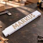 Zollstock 2 Meter mit Gravur oder Druck - Wunschname - Personalisiert mit Namen
