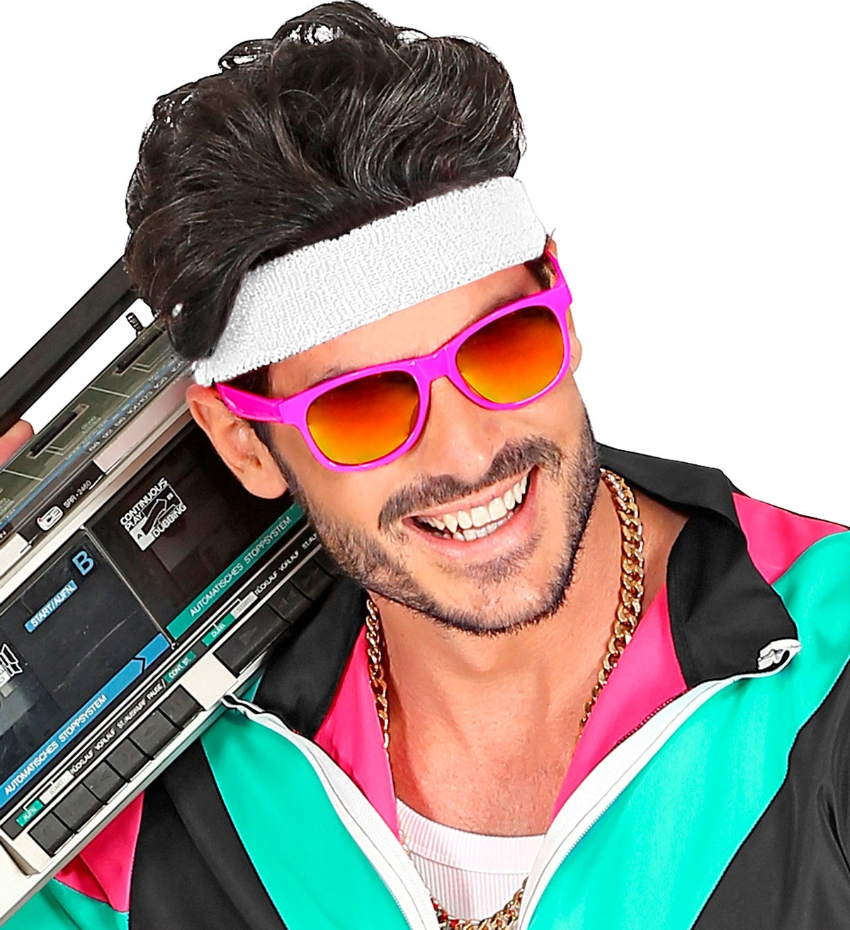 80er Jahre Brille mit Revo Gläsern | Neon Pink