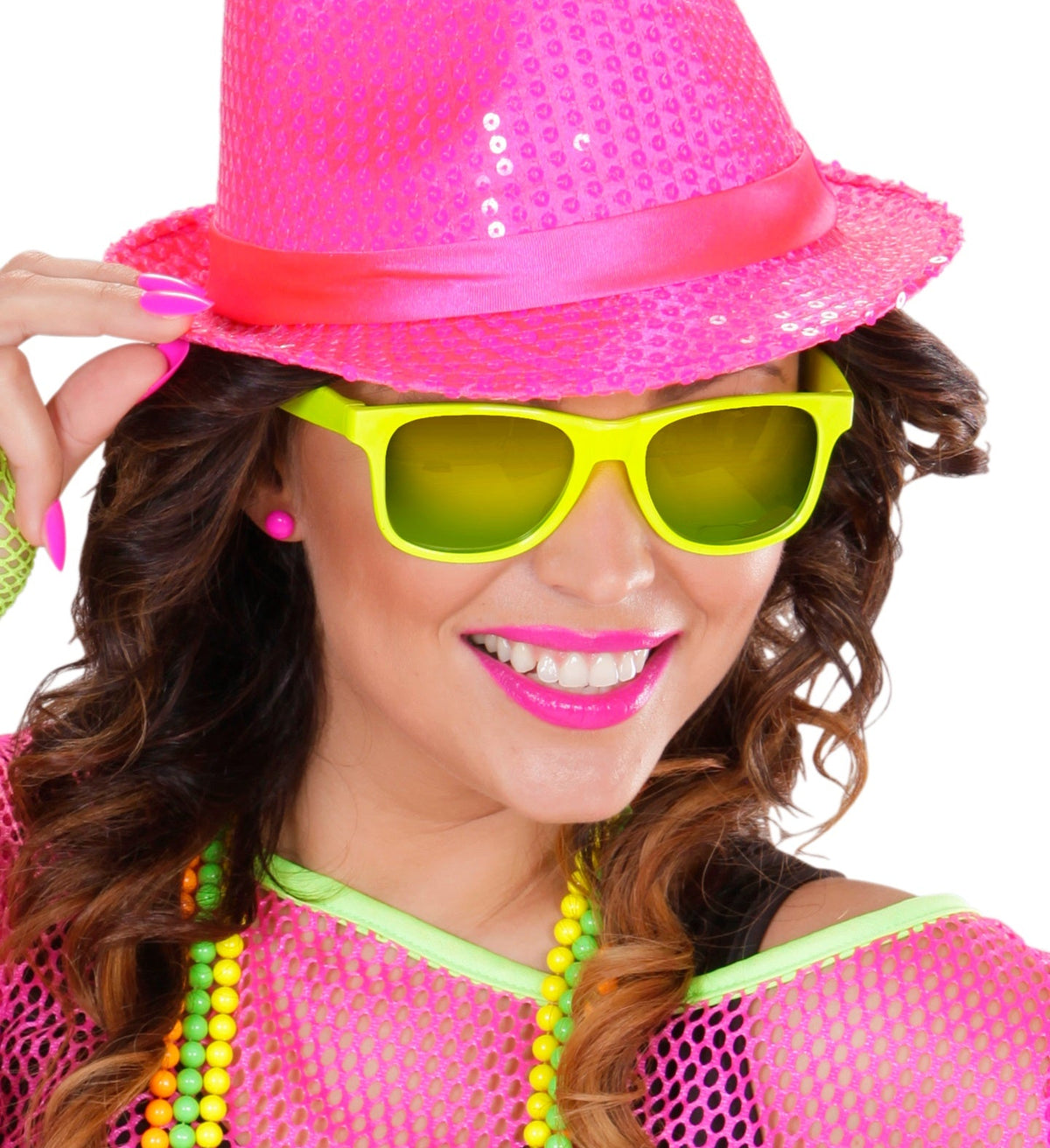 80er Jahre Brille mit Revo Gläsern | Neon Gelb