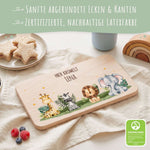 Frühstücksbrettchen mit Druck & Name im "Tiergruppe" Design Namma Markt