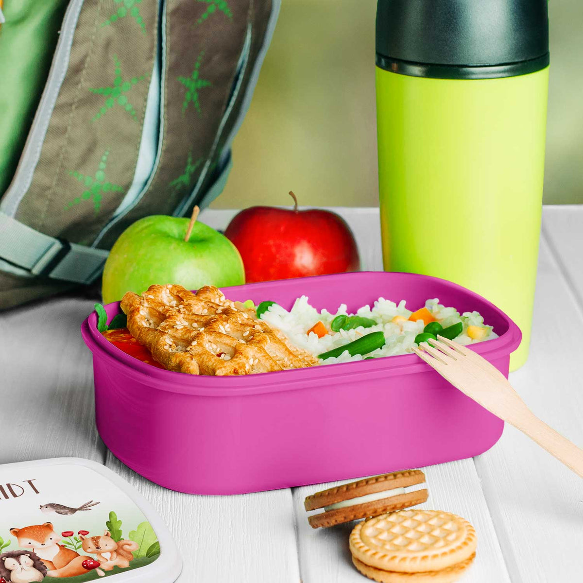 Bedruckte Lunchbox für Kinder - Tiergruppe Waldtiere