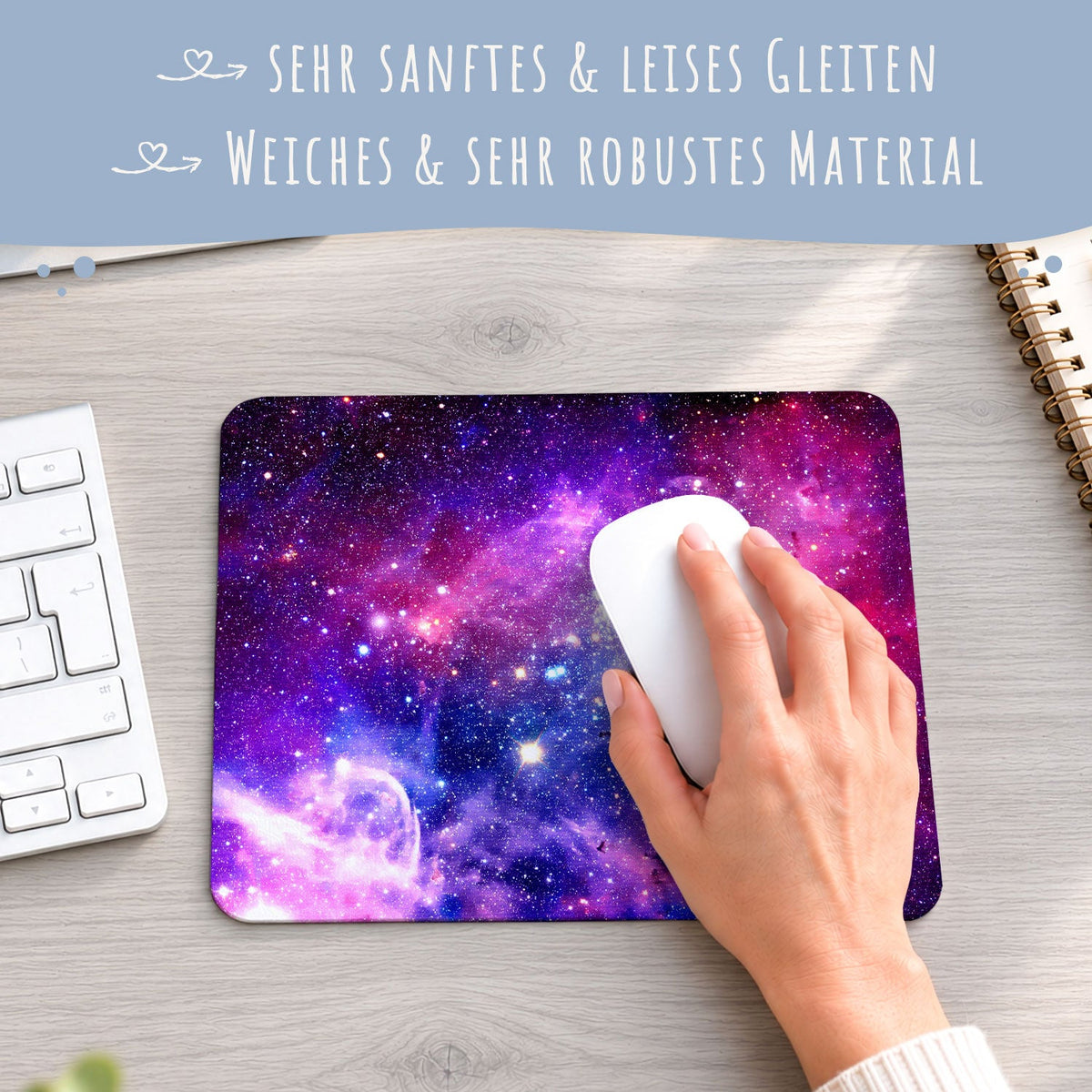 Bedrucktes Mousepad im Galaxy Design
