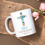 Bedruckte Tasse mit Motiv - Zur Konfirmation V2 mit Name & Datum