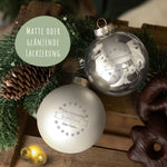 Gravierte Weihnachtskugel mit Wunschtext