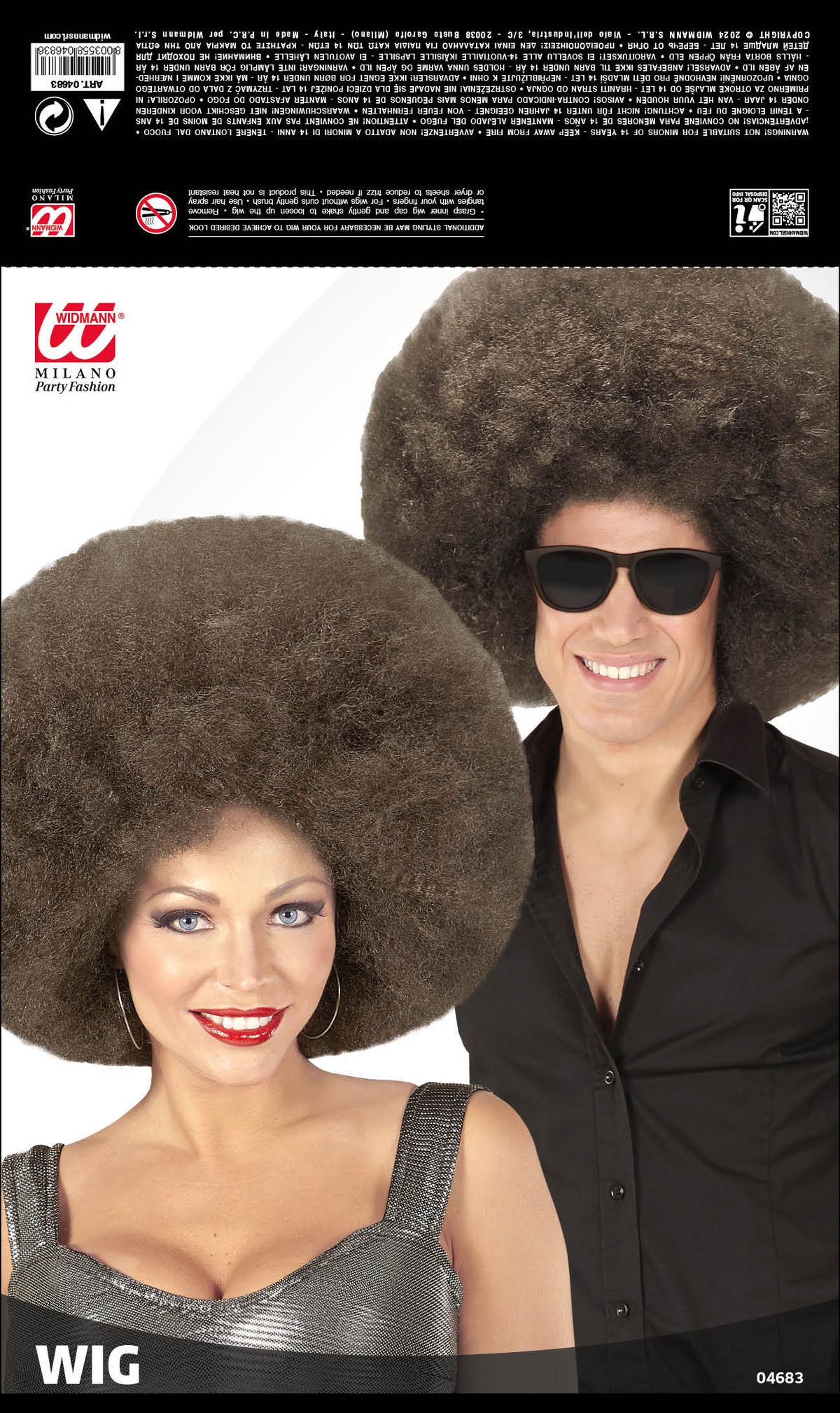 Perücke Herren "Riesen Afro" | Braun