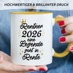 Bedruckte Tasse mit Spruch Rentner/Rentnerin