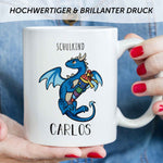 Bedruckte Tasse mit Motiv - Einschulung Drache