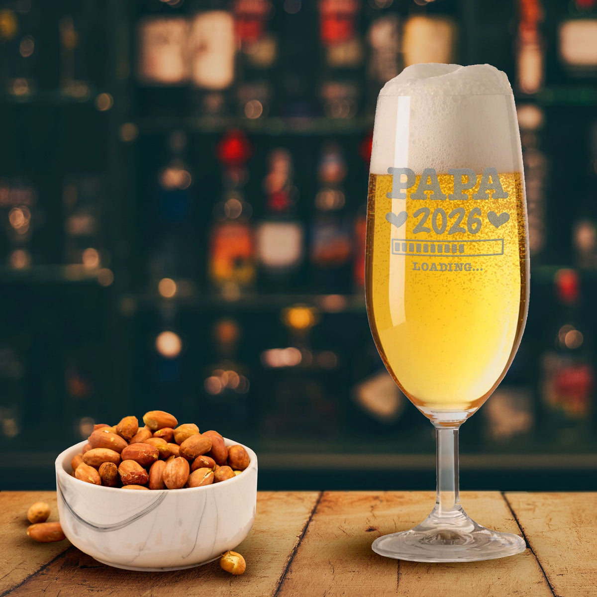 Stölzle Lausitz Bierglas mit Gravur "Papa Loading"