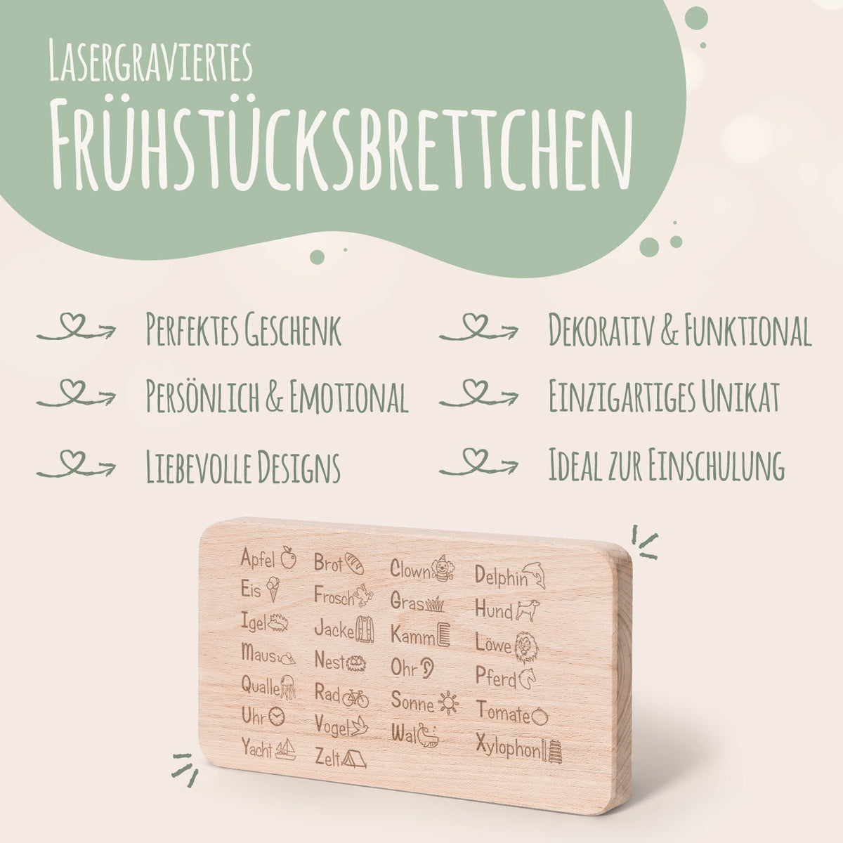 Frühstücksbrettchen "Das ABC Brotzeitbrett"