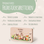 Frühstücksbrettchen mit Druck & Name im "Tiergruppe" Design Namma Markt