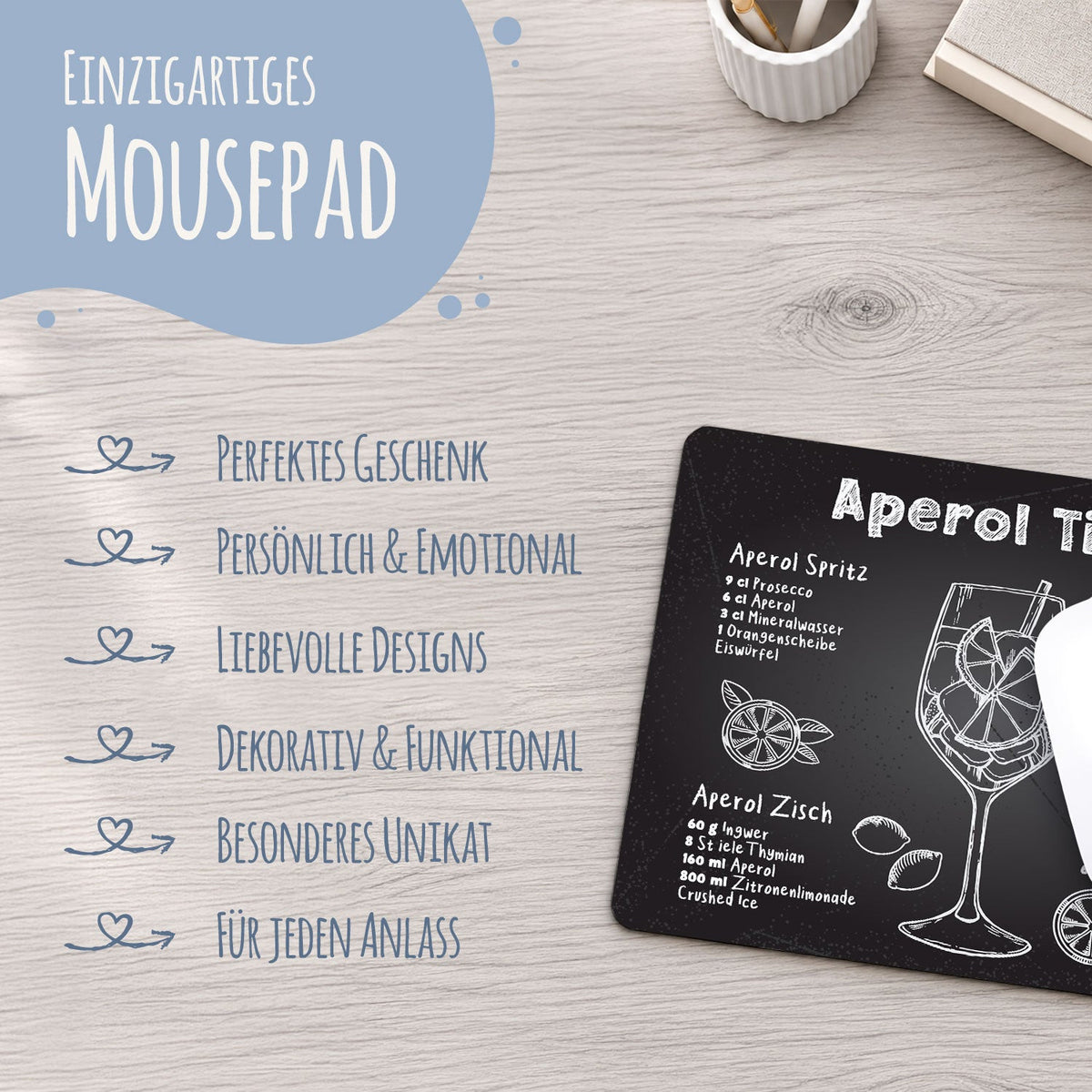 Bedrucktes Mousepad - Aperol Time Rezepte