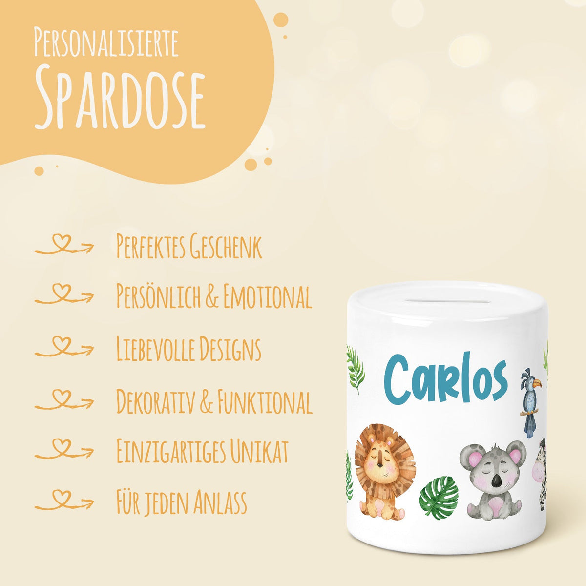 Spardose aus Keramik - Safari