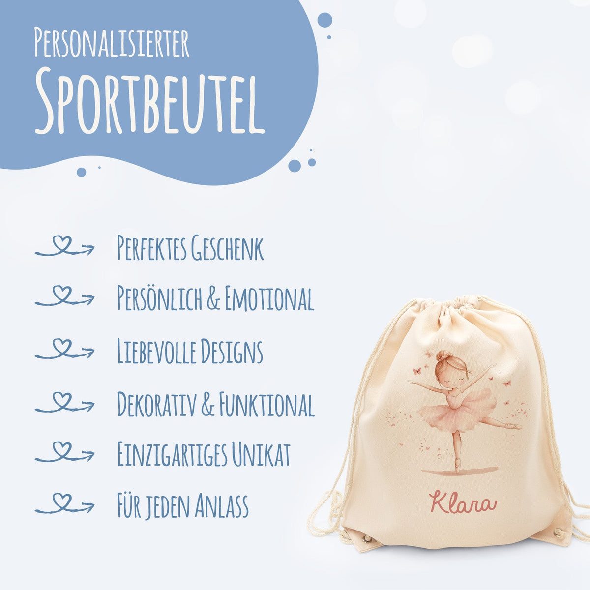 Turnbeutel mit Kindermotiv - Ballett - für Kinder