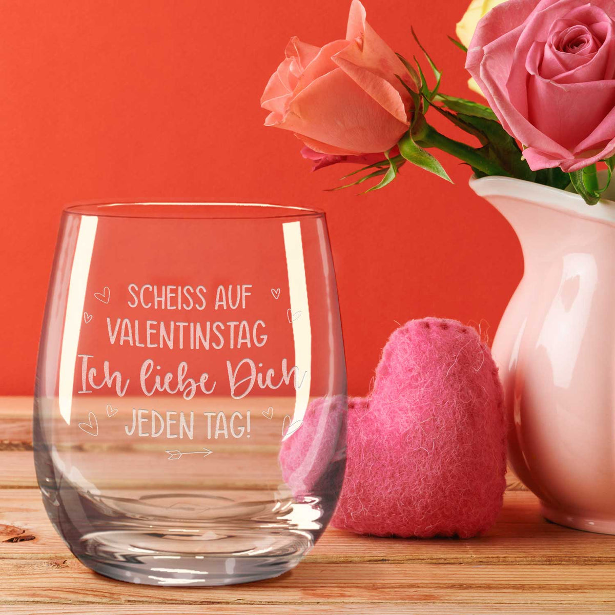 Leonardo Tivoli Teelicht mit Gravur - "Scheiss auf Valentinstag"
