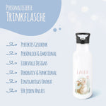 Bedruckte Trinkflasche aus Edelstahl - Hase