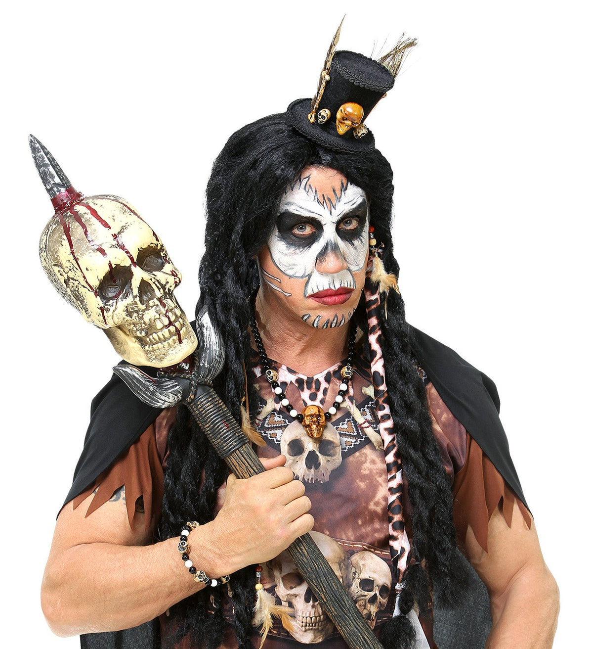 Voodoo Priester Set 3-tlg. | Hut, Halskette und Armband