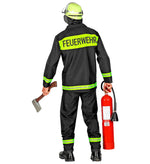 Feuerwehrmann Kostüm für Herren | Schwarz Gelb