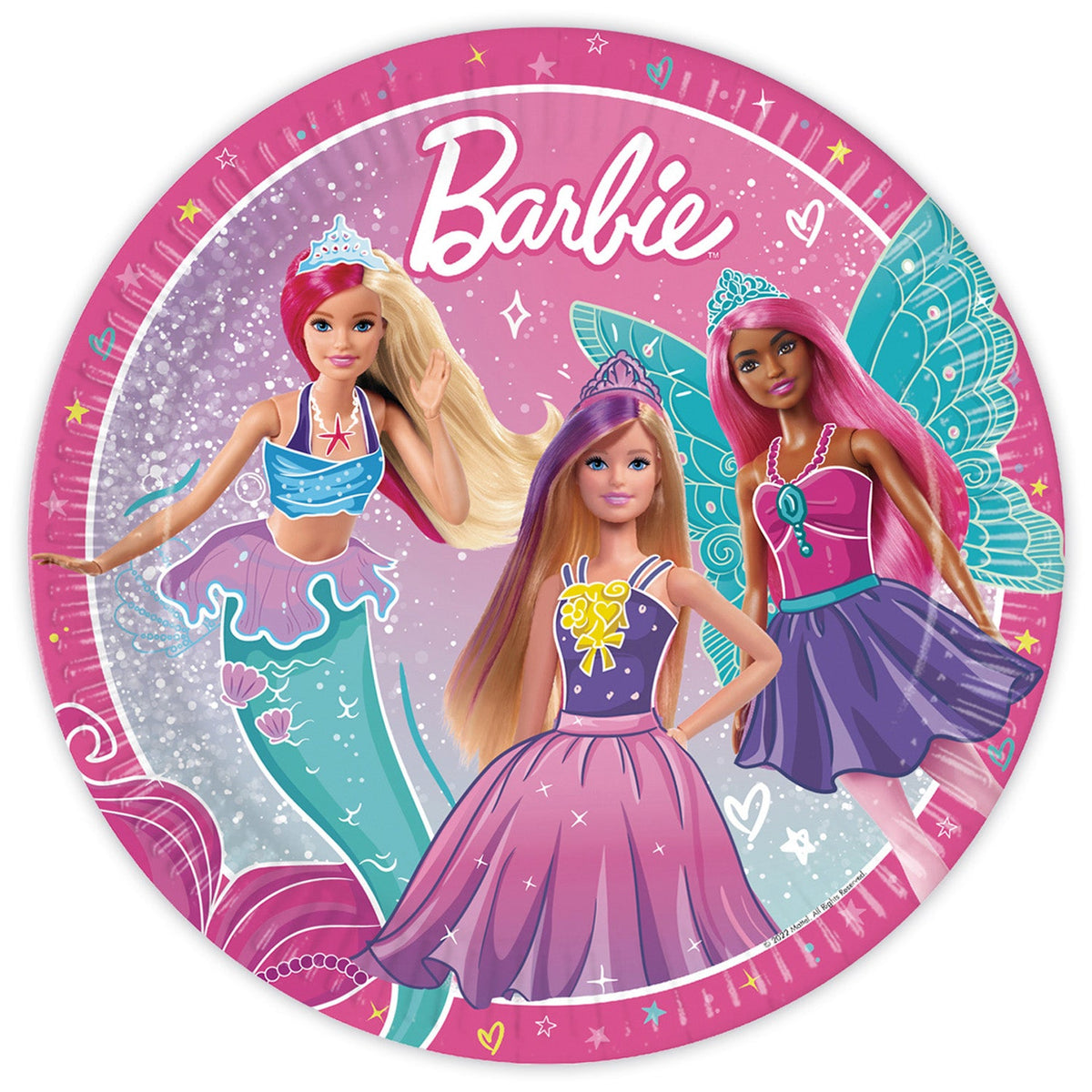 Barbie Fantasy - Pappteller | 8 Stück, Ø 23 cm, FSC