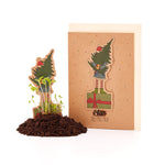 Weihnachtskarte "Mädchen mit Tannenbaum"