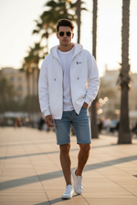 Herren Oversize Zipper Hoodie Jesus Herz