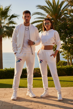 Unisex Jogginghose mit dynamischem Polygon-Runner-Print