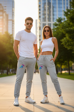 Unisex Jogginghose mit dynamischem Polygon-Runner-Print
