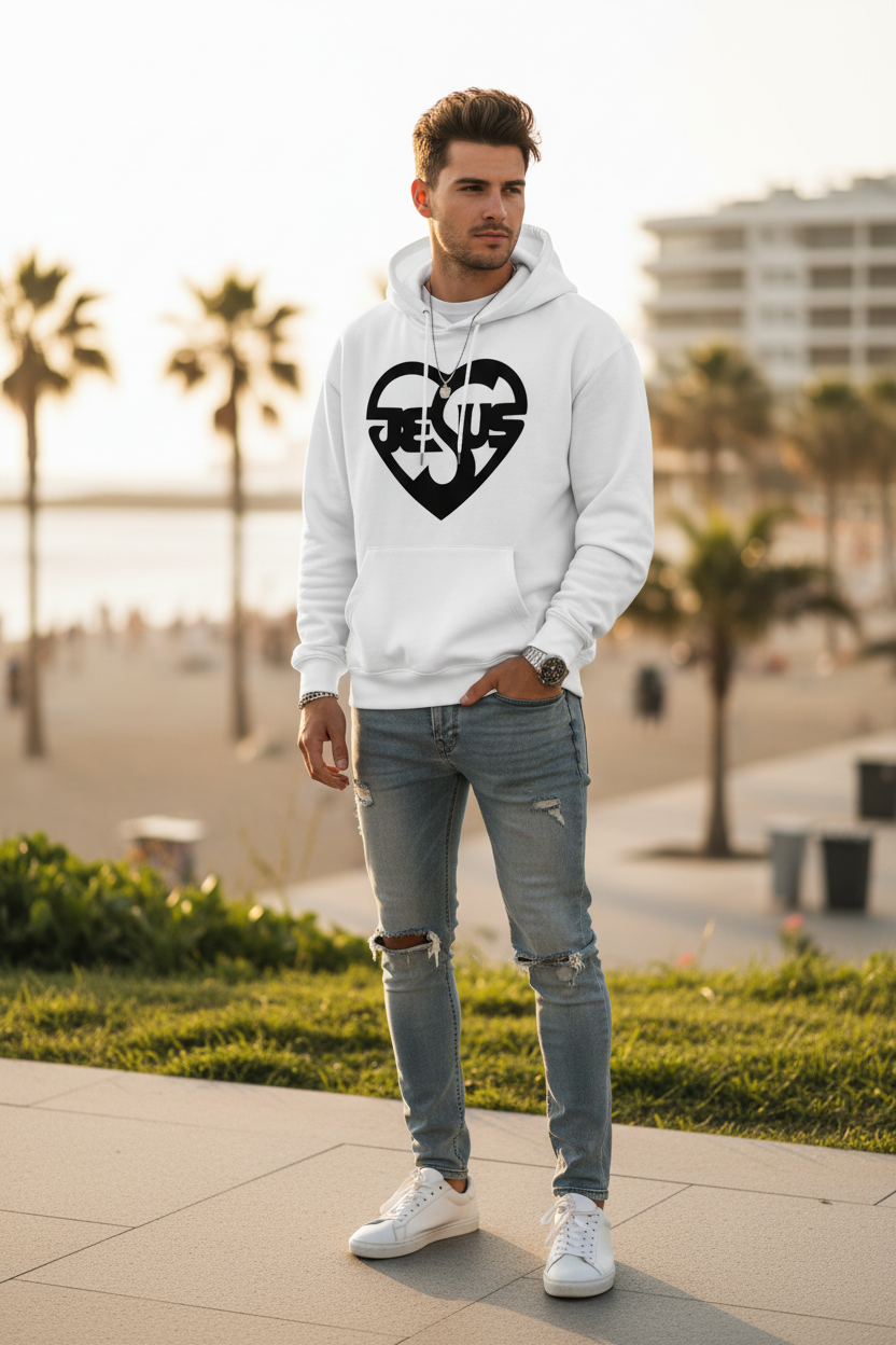 Herren Hoodie mit Jesusmotiv – Glaube & Style