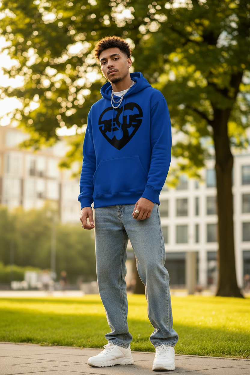Herren Hoodie mit Jesusmotiv – Glaube & Style