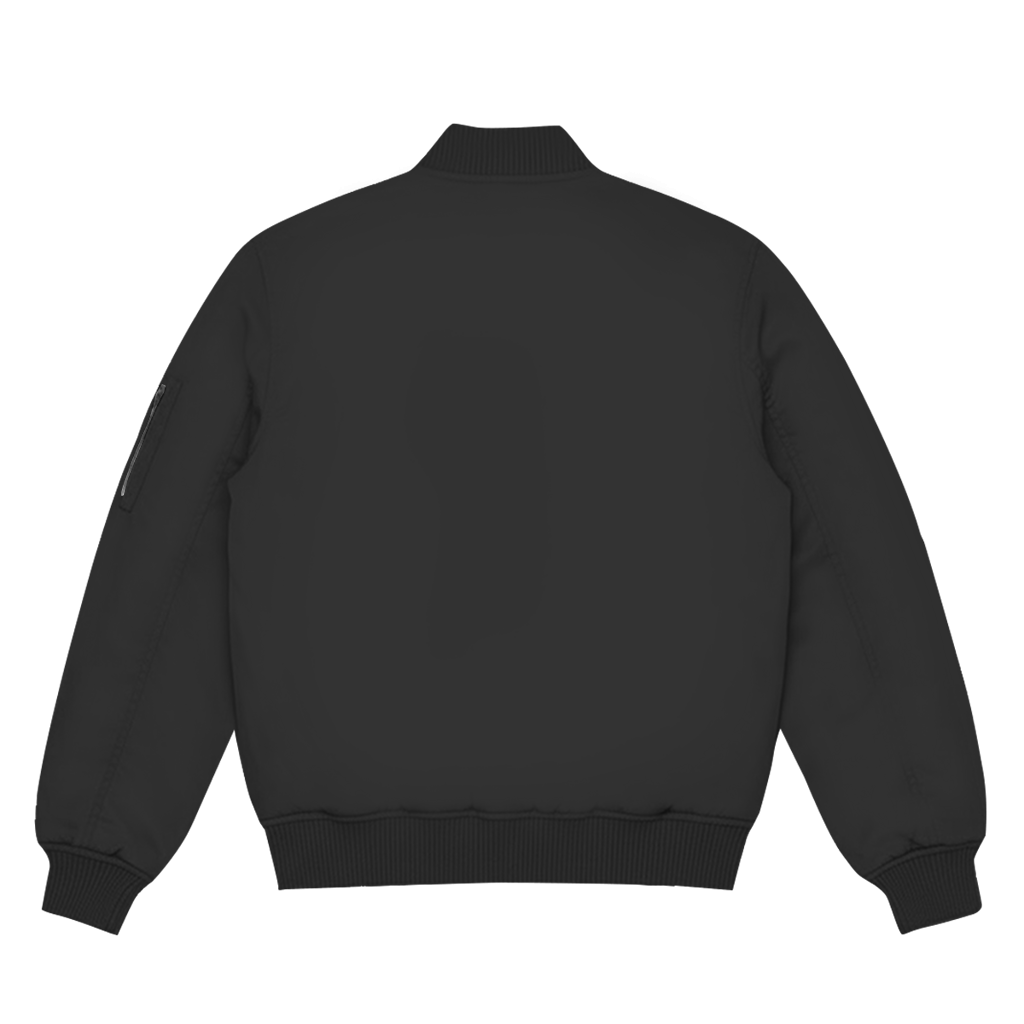 Schwarze Herren-Bomberjacke mit goldenem Logo-Akzent