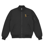 Schwarze Herren-Bomberjacke mit goldenem Logo-Akzent