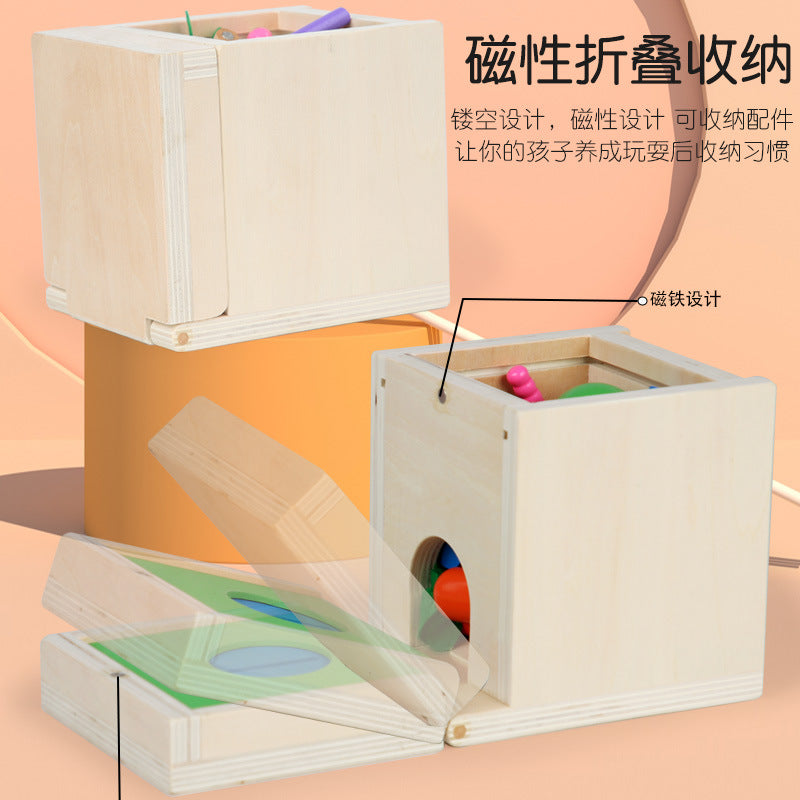 Montessori Holz Lernbox – Multifunktionales Steck- & Formenpuzzle für Kinder