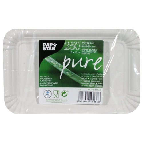 PAPSTAR 250 Teller, Pappe "pure" eckig weiss Namma Markt