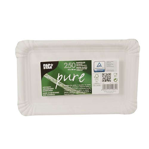 PAPSTAR 250 Teller, Pappe "pure" eckig weiss Namma Markt