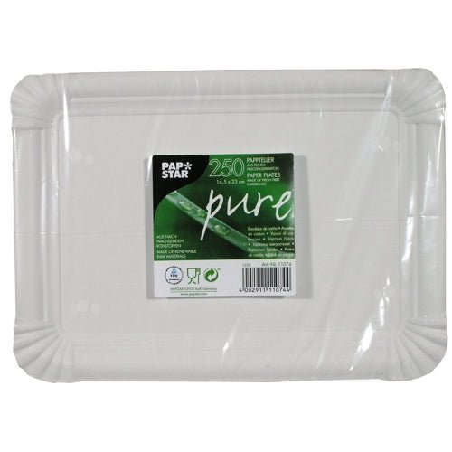 PAPSTAR 250 Teller, Pappe "pure" eckig weiss Namma Markt