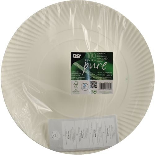 PAPSTAR 100 Teller, Pappe "pure" rund