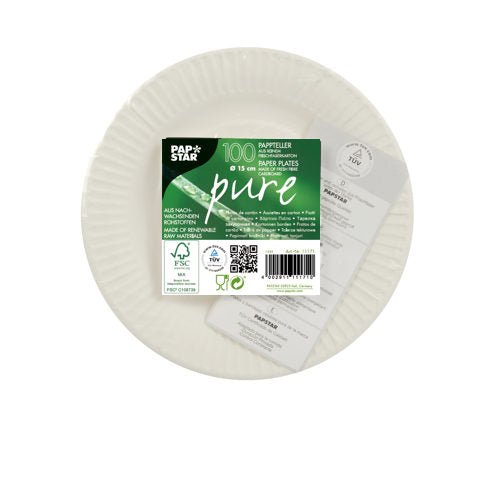 PAPSTAR 100 Teller, Pappe "pure" rund