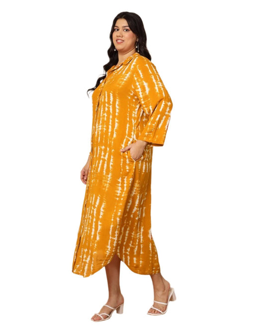 Women Tie & Dye Shirt Dress with Insert Pockets in Berlin