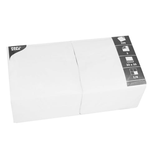 PAPSTAR 250 Servietten, 3-lagig 1/4-Falz