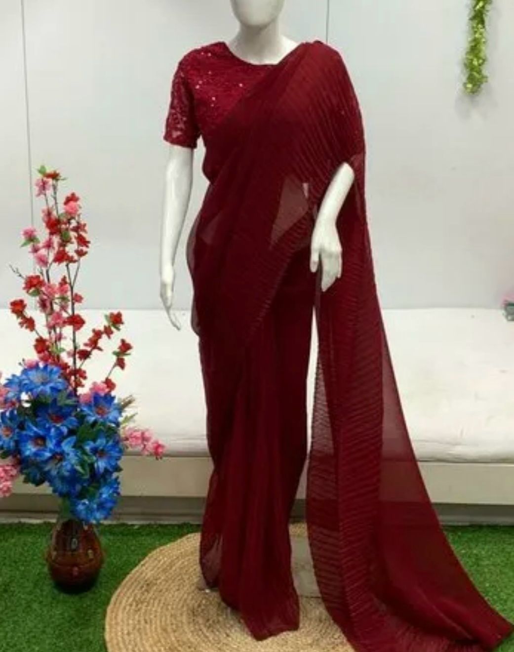 Saree With Stitched Blouse In Germany