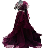 Lehenga Saree With Full-Stitched Blouse With Embroidery Work.