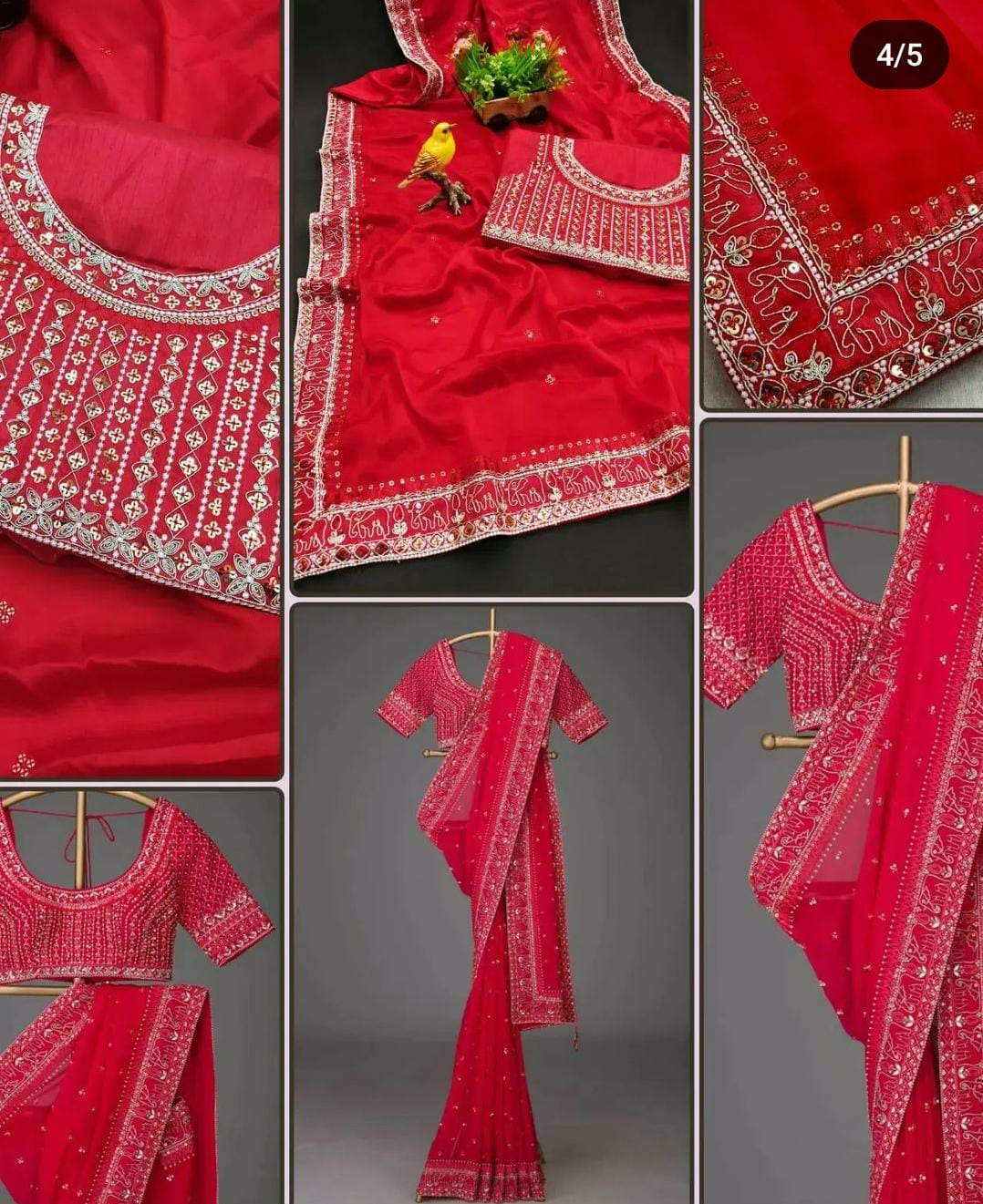 Trending Rangoli embroidery saree collection..(Deginer Saree)